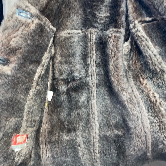 Vintage thick shearling sheepskin coat sml sz 12 - Picture 4 of 5